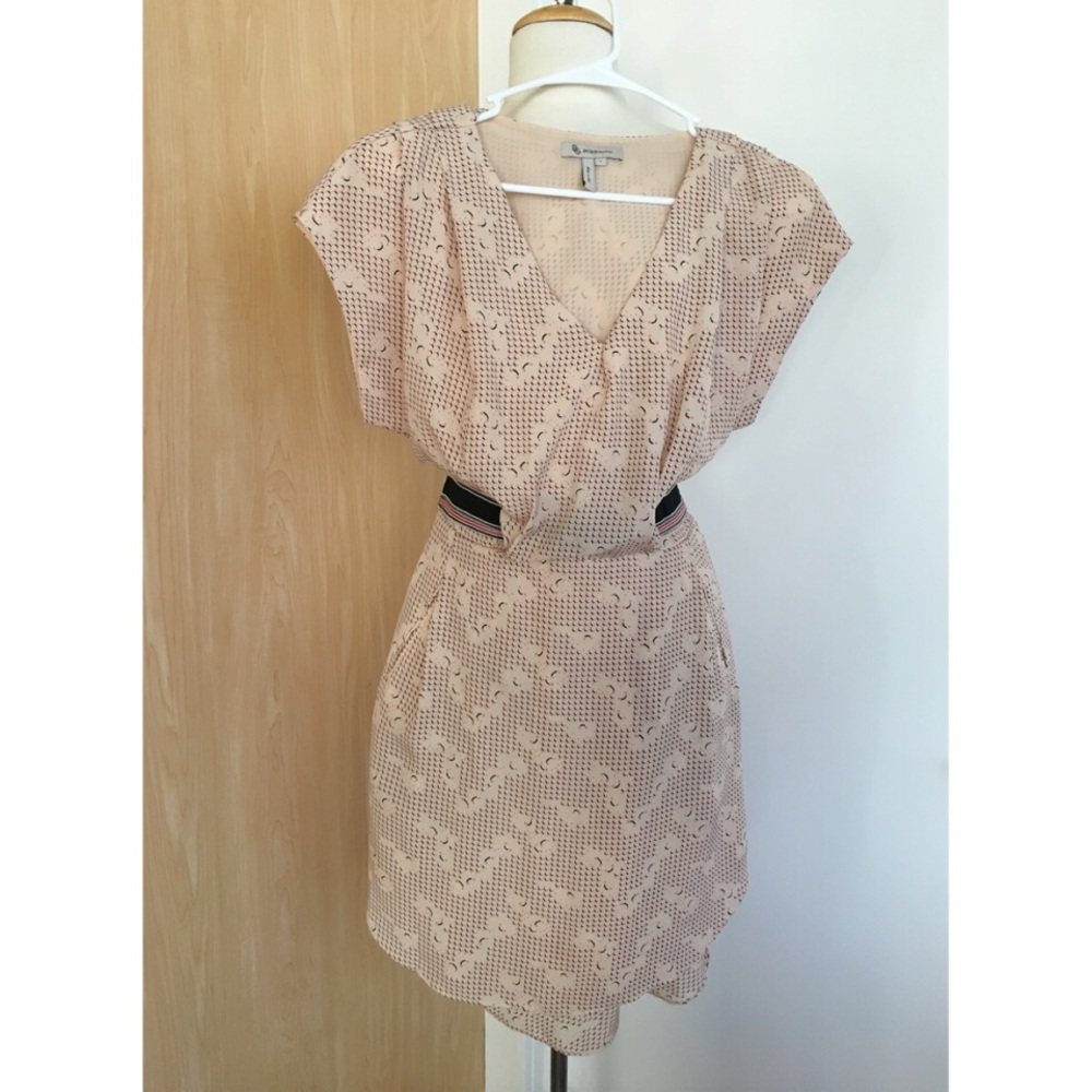 BCBGeneration Print Dress with Elastic Belt